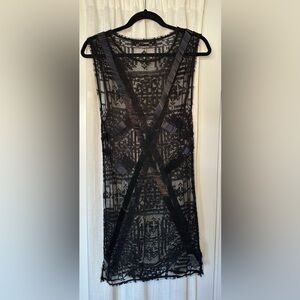 All Saints Black Lace Mini Dress